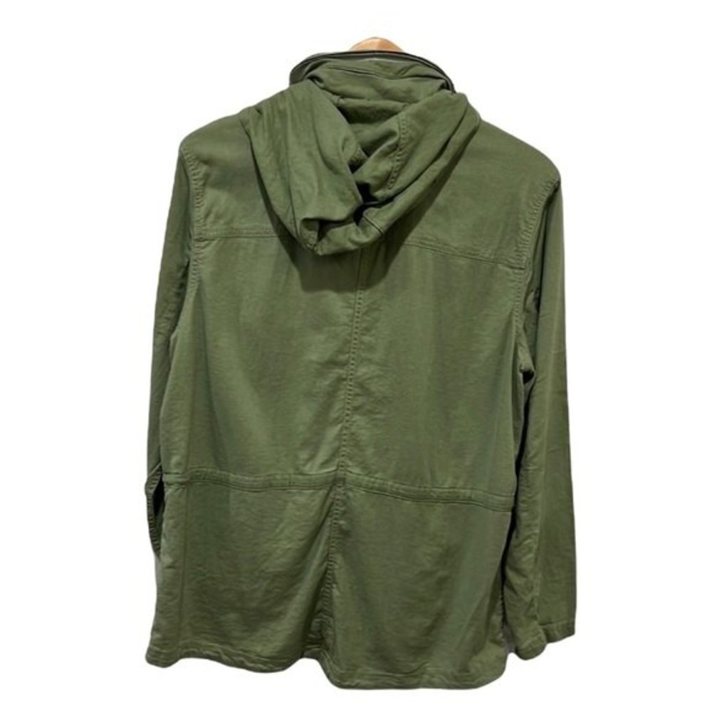 L.L. Bean Women olive green linen blend button down cinch waist jacket sz XL - Picture 2 of 9
